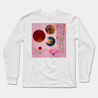 Japanese Parasols and Fans Long Sleeve T-Shirt